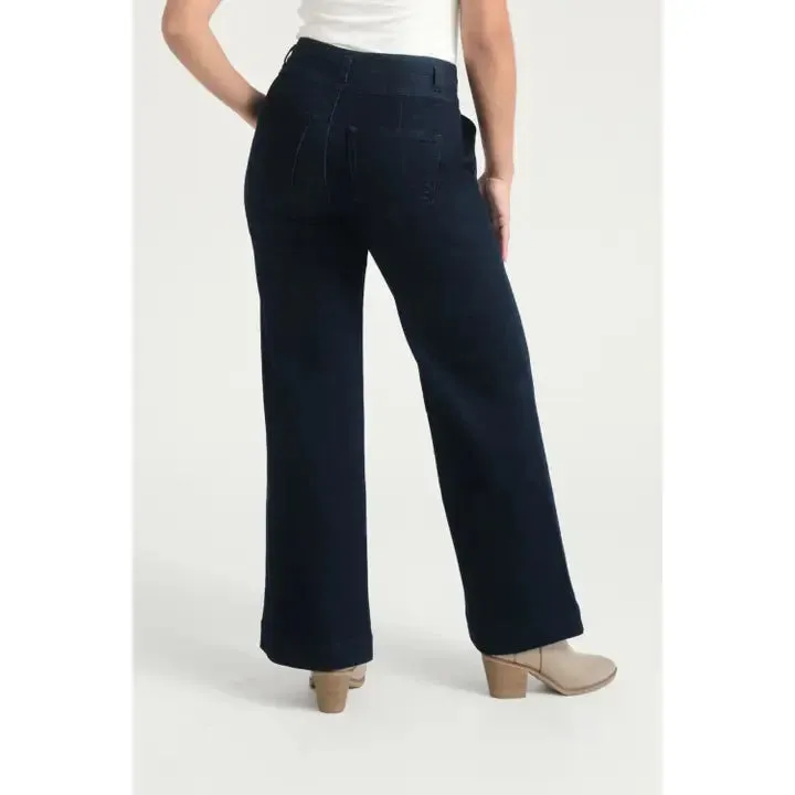 1822 Petite 29" Slim Wide Leg Jean w/ Double Stacked Waistband