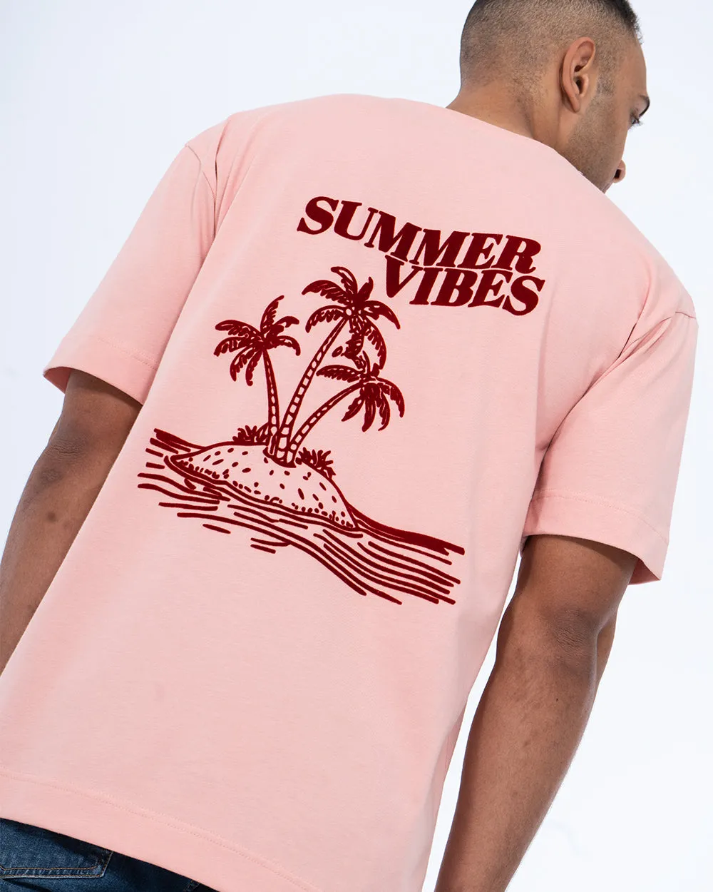 2t Teddy Tall Printed Velour Oversized T-Shirt (pink)