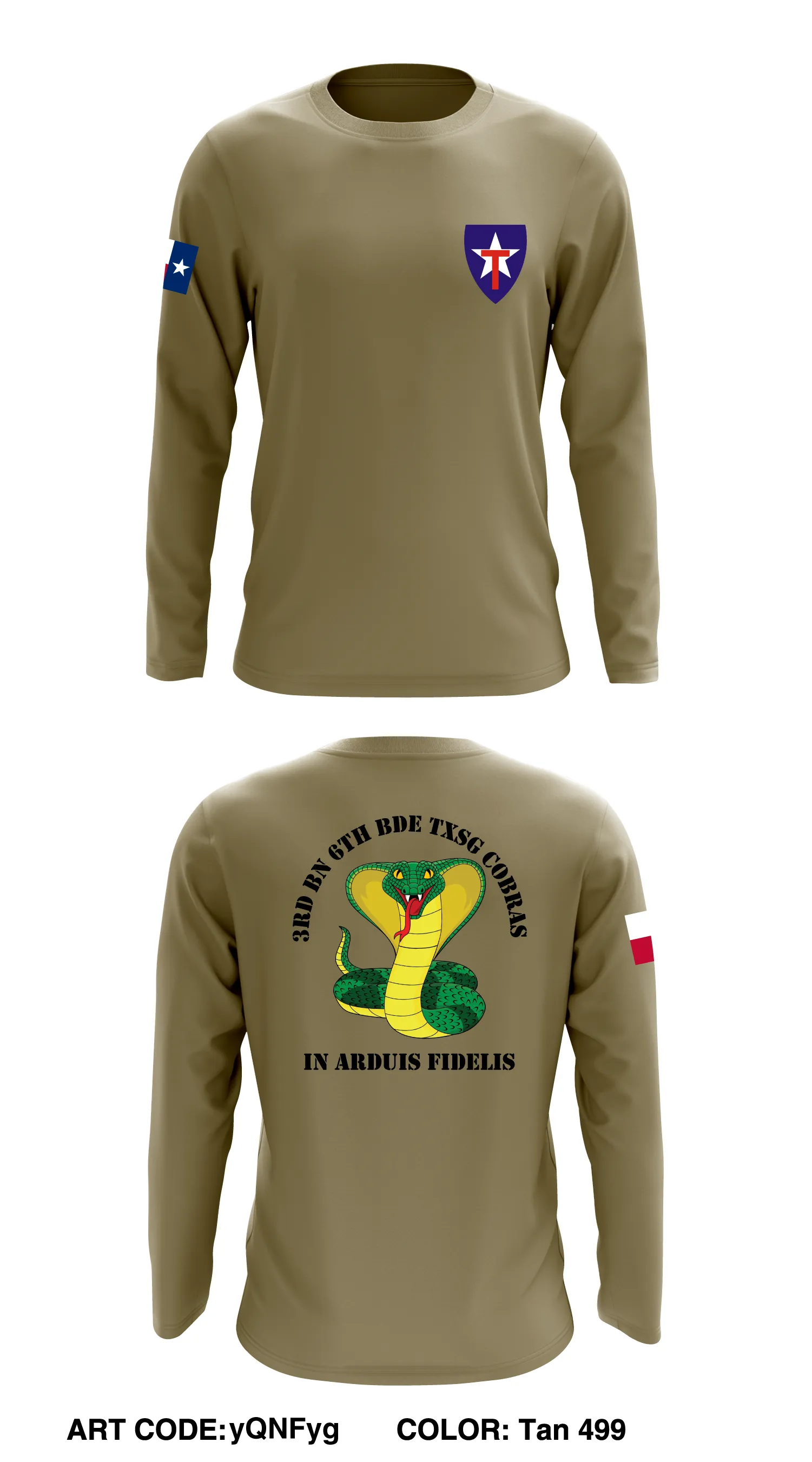 3rd BN 6th BDE TXSG Cobras Core Men's LS Performance Tee - yQNFyg