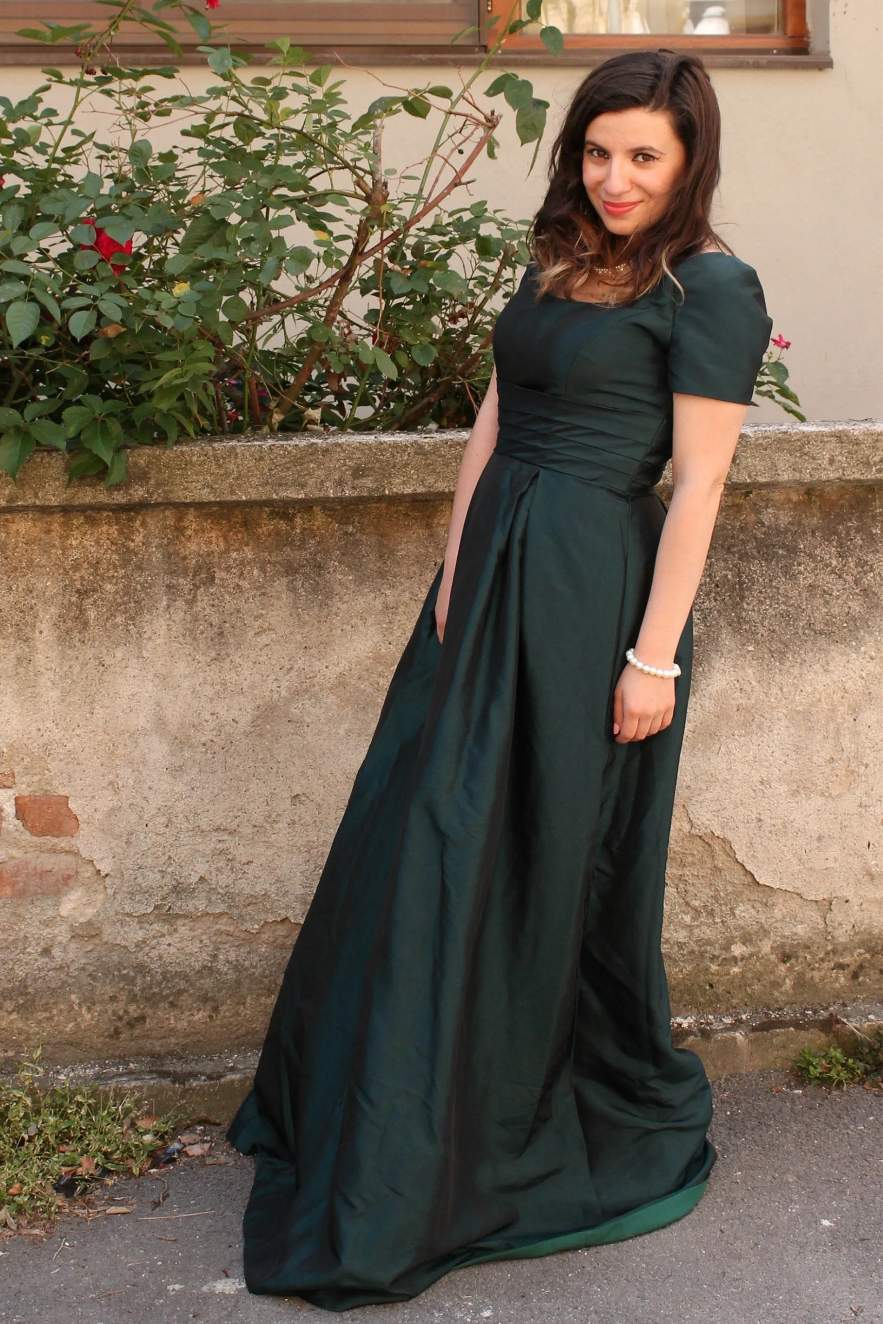 A-line Square Neck Floor Length Charmuse Mother Dress