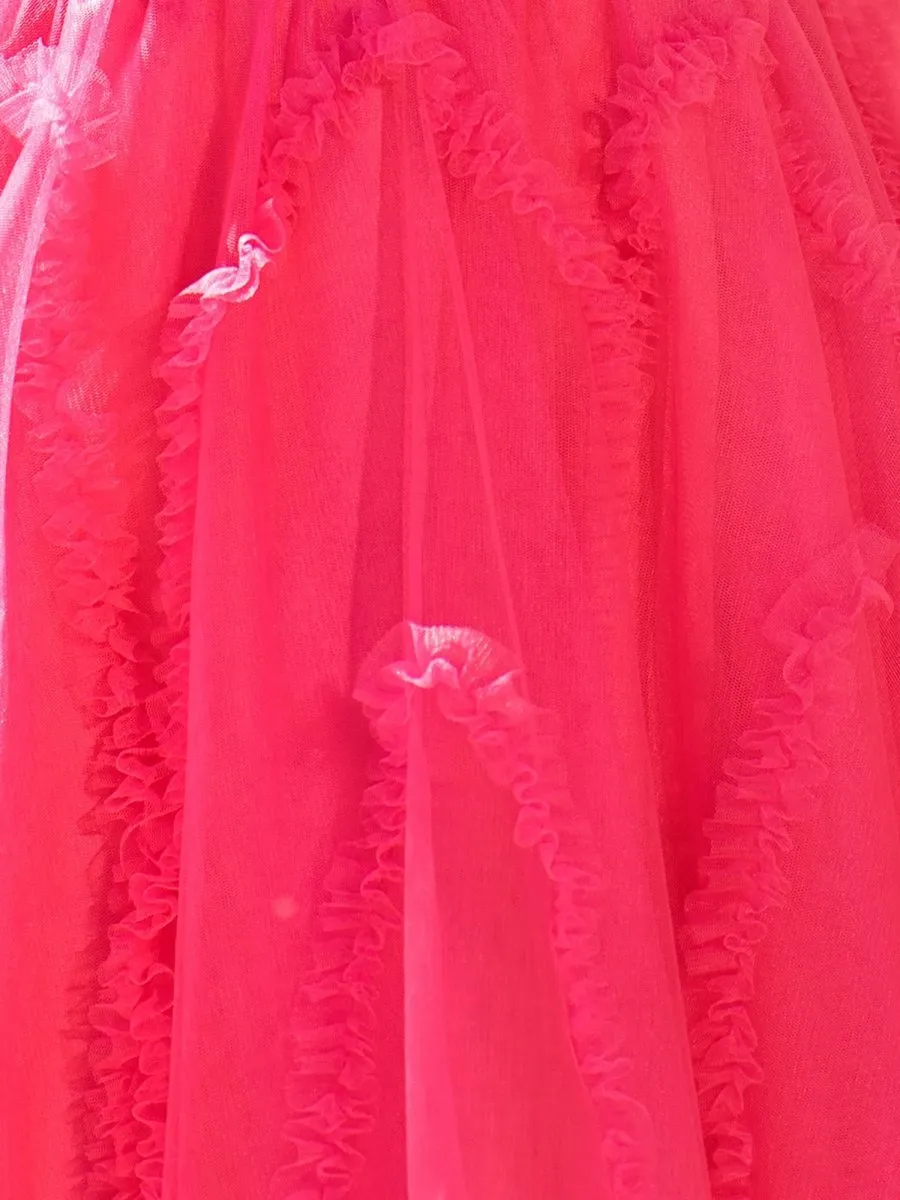 A-line Tulle Strapless Homecoming Dresses