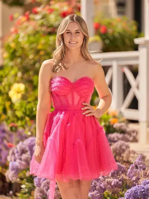A-line Tulle Strapless Homecoming Dresses