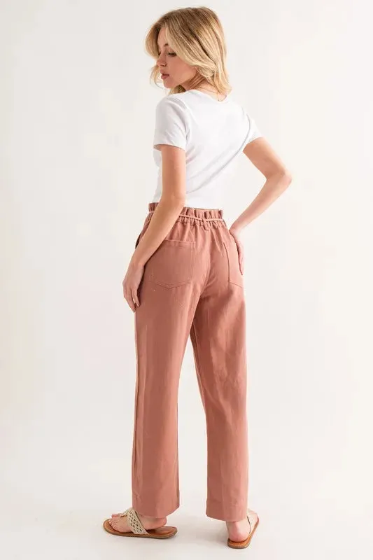 And The Why Waist Ribbon Casual Pants