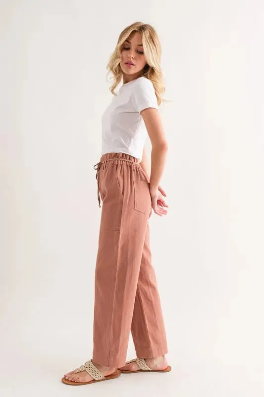 And The Why Waist Ribbon Casual Pants