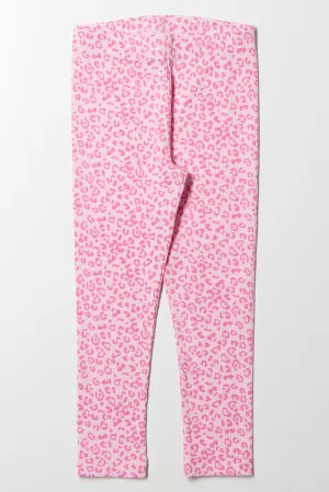 Animal Leggings Light Pink