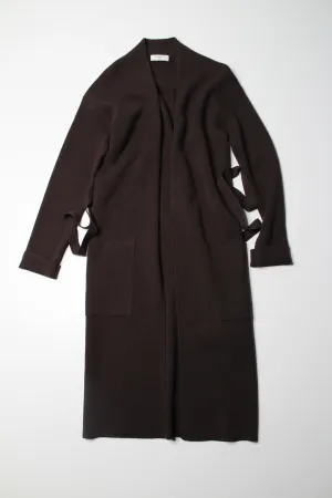 Aritzia Babaton brown 'ty' long open front cardigan, size xxs