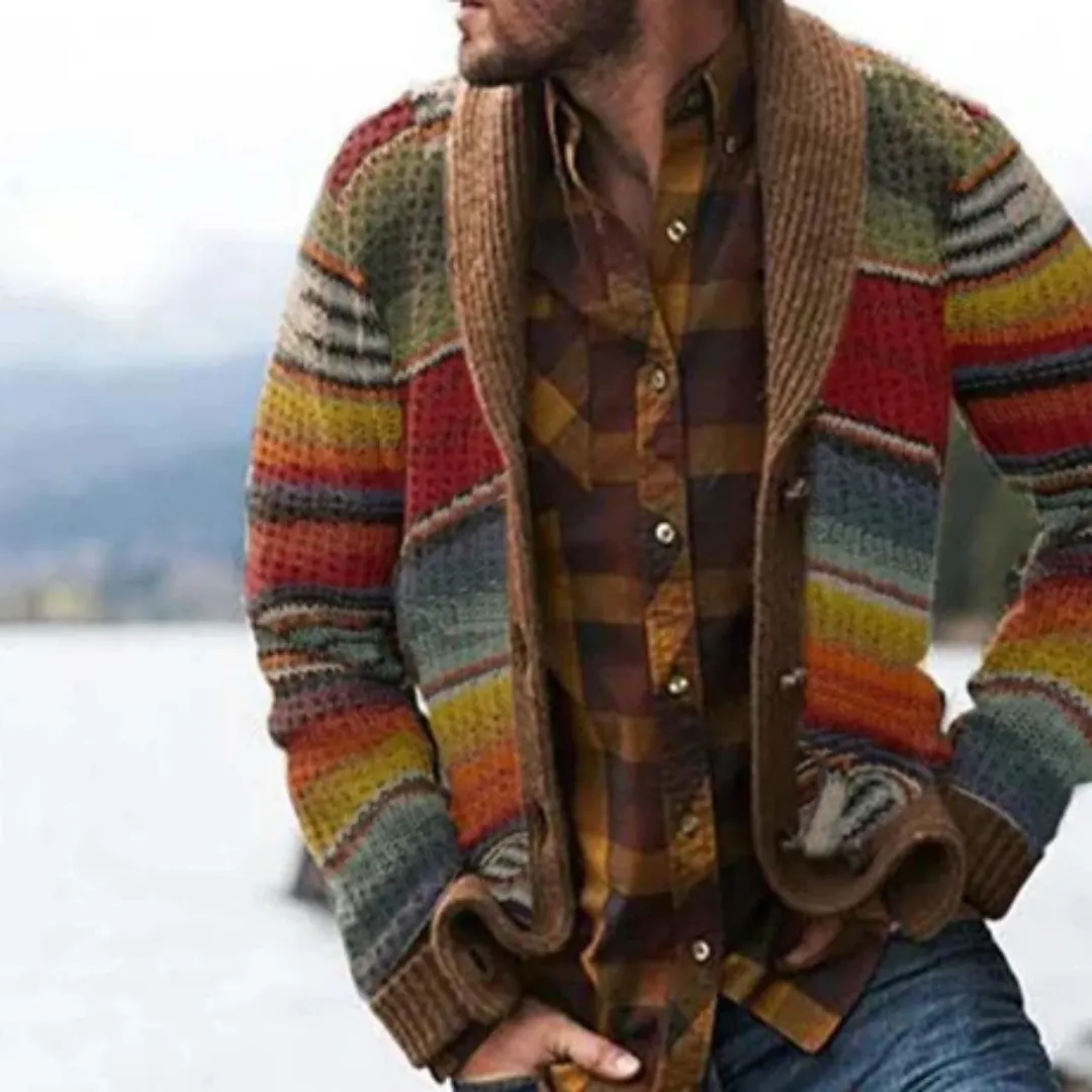 Arlo | Men Warm Shawl Collar Knitted Cardigan | Comfortable