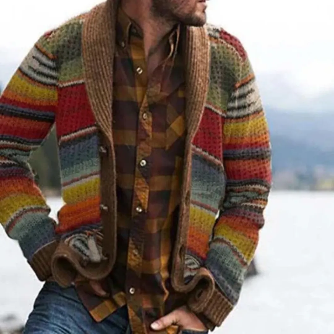 Arlo | Men Warm Shawl Collar Knitted Cardigan | Comfortable