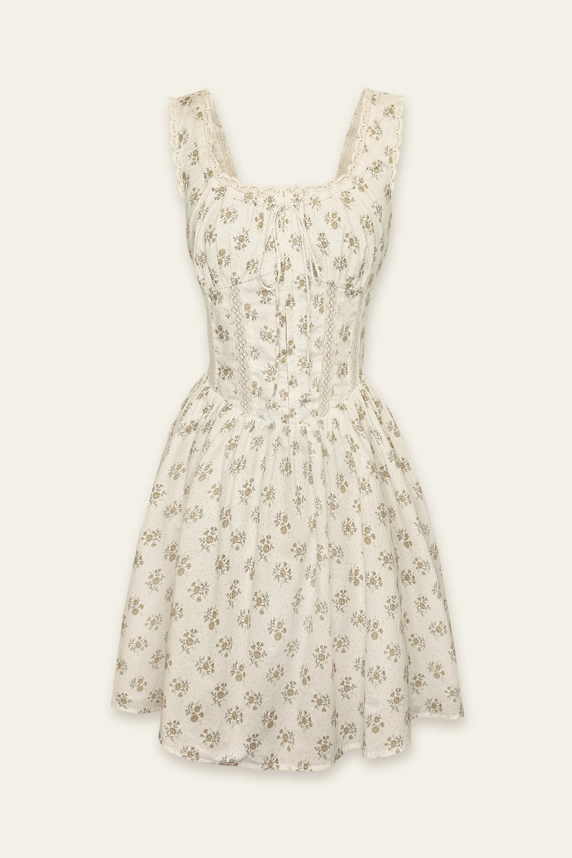Ashly Lace Trim Bustier Mini Dress