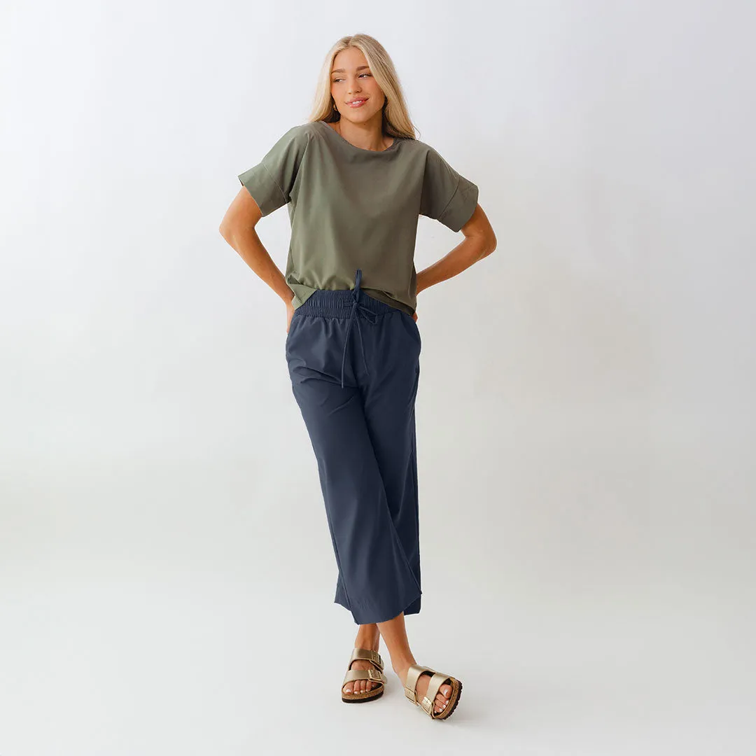 Audrey Wide Leg Pants, True Blue