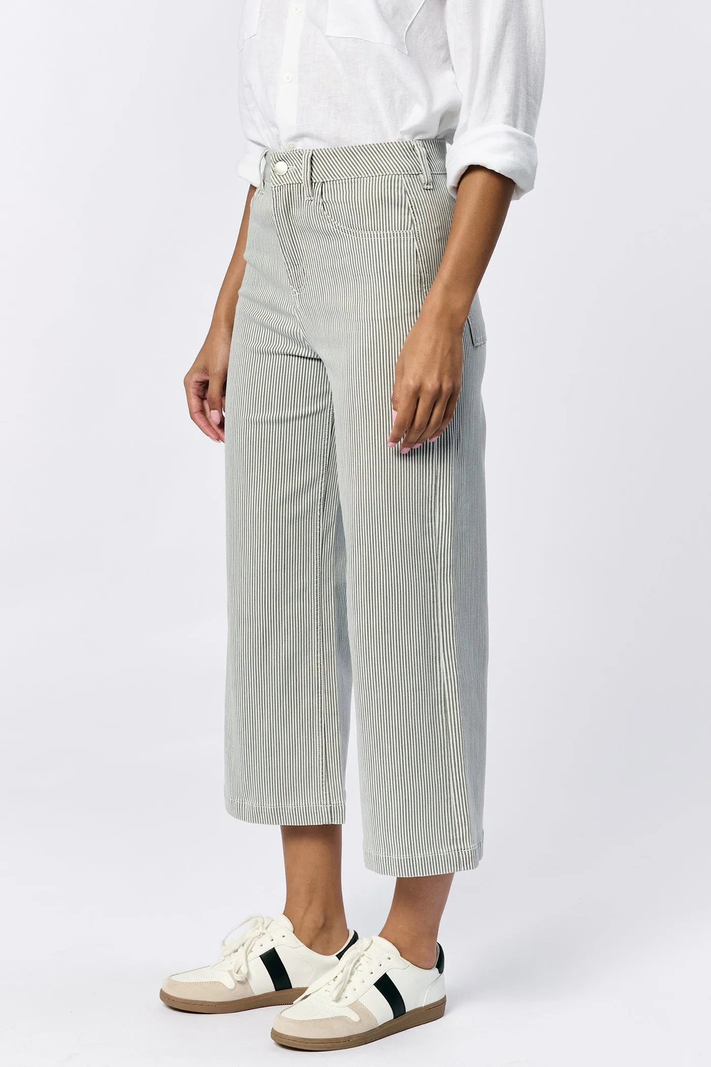 Audrey Wide Leg Railroad Grey