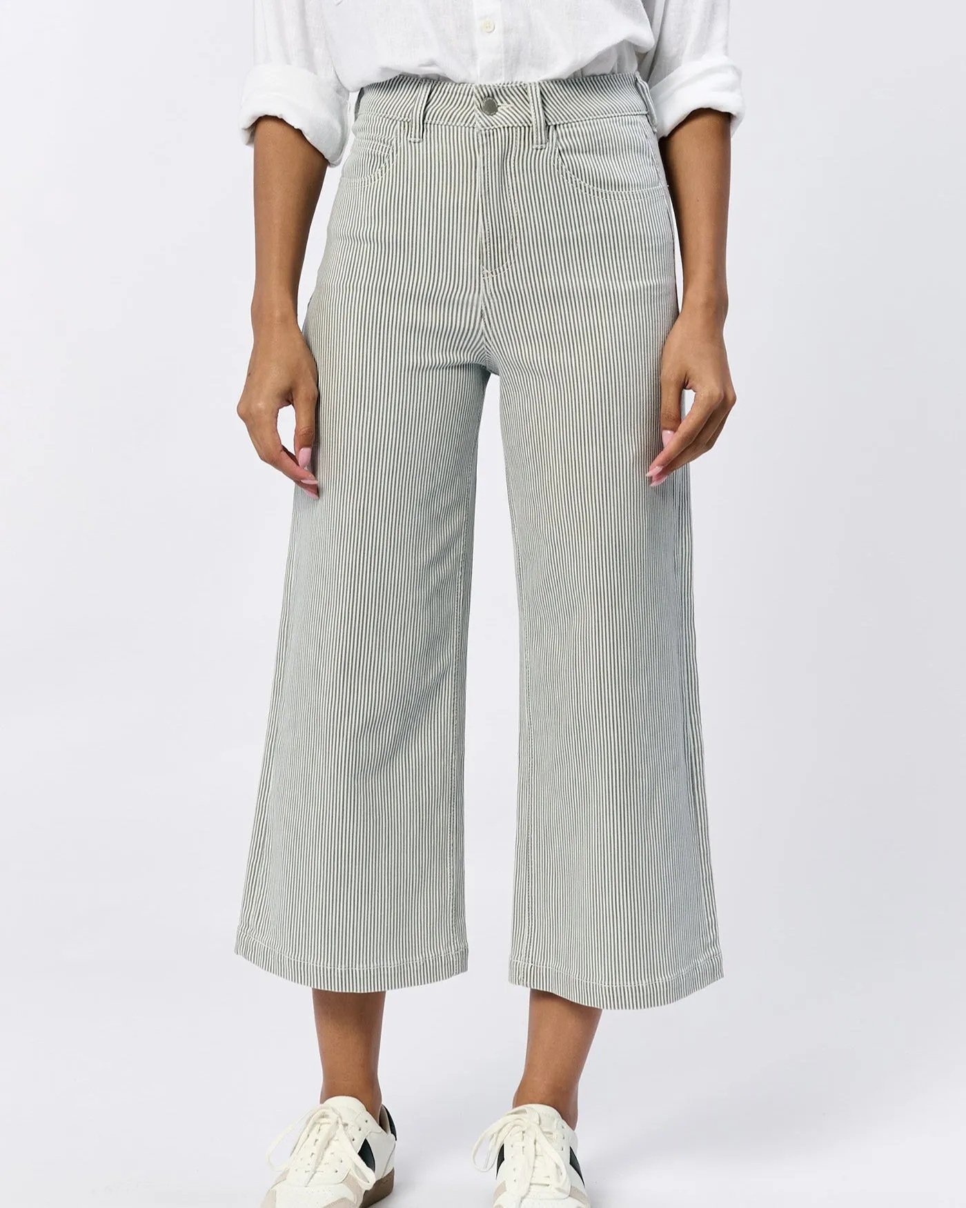 Audrey Wide Leg Railroad Grey