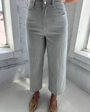 Audrey Wide Leg Railroad Grey