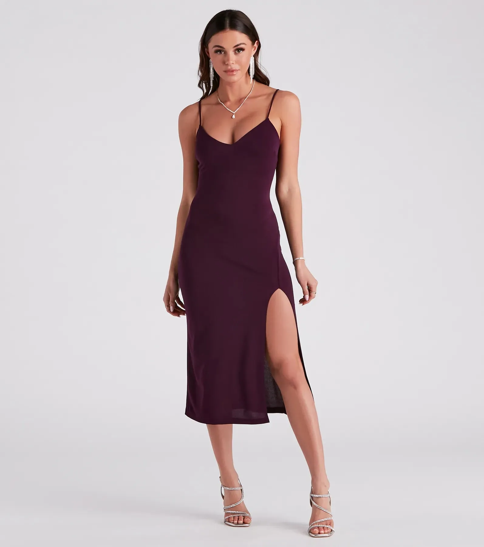 Back Of My Mind Crepe Slip Dress