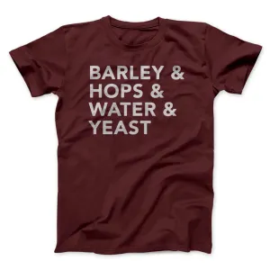 Barley & Hops & Water & Yeast Men/Unisex T-Shirt