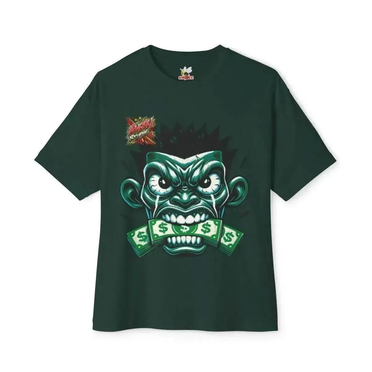 Beesmoove angry studio money talks Oversized Boxy Tee