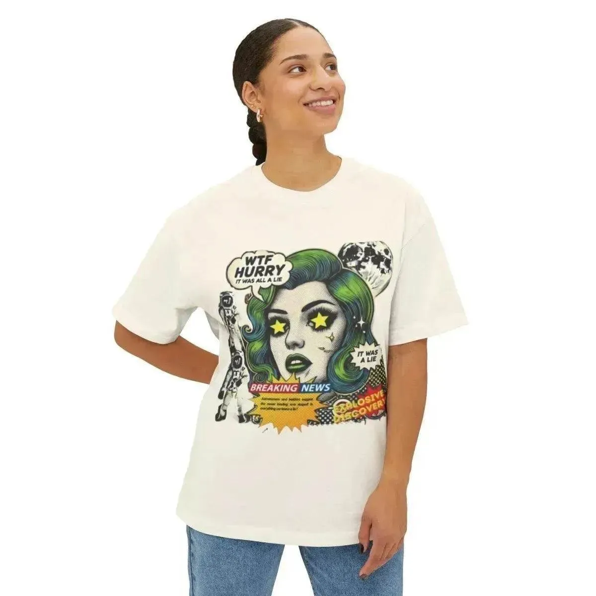 Beesmoove W.T.F it was a lie  Oversized Boxy Tee