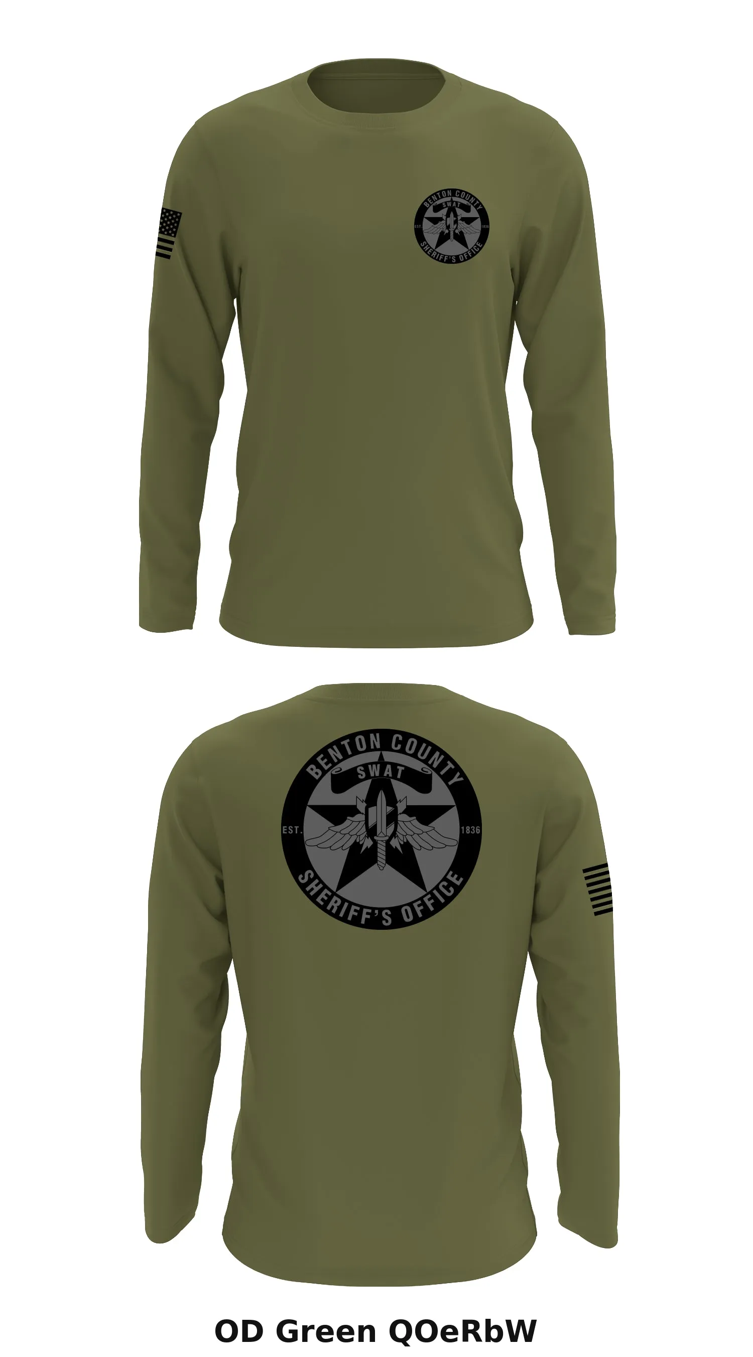 Benton County Sheriff’s SWAT Store 1 Core Men's LS Performance Tee - QOeRbW