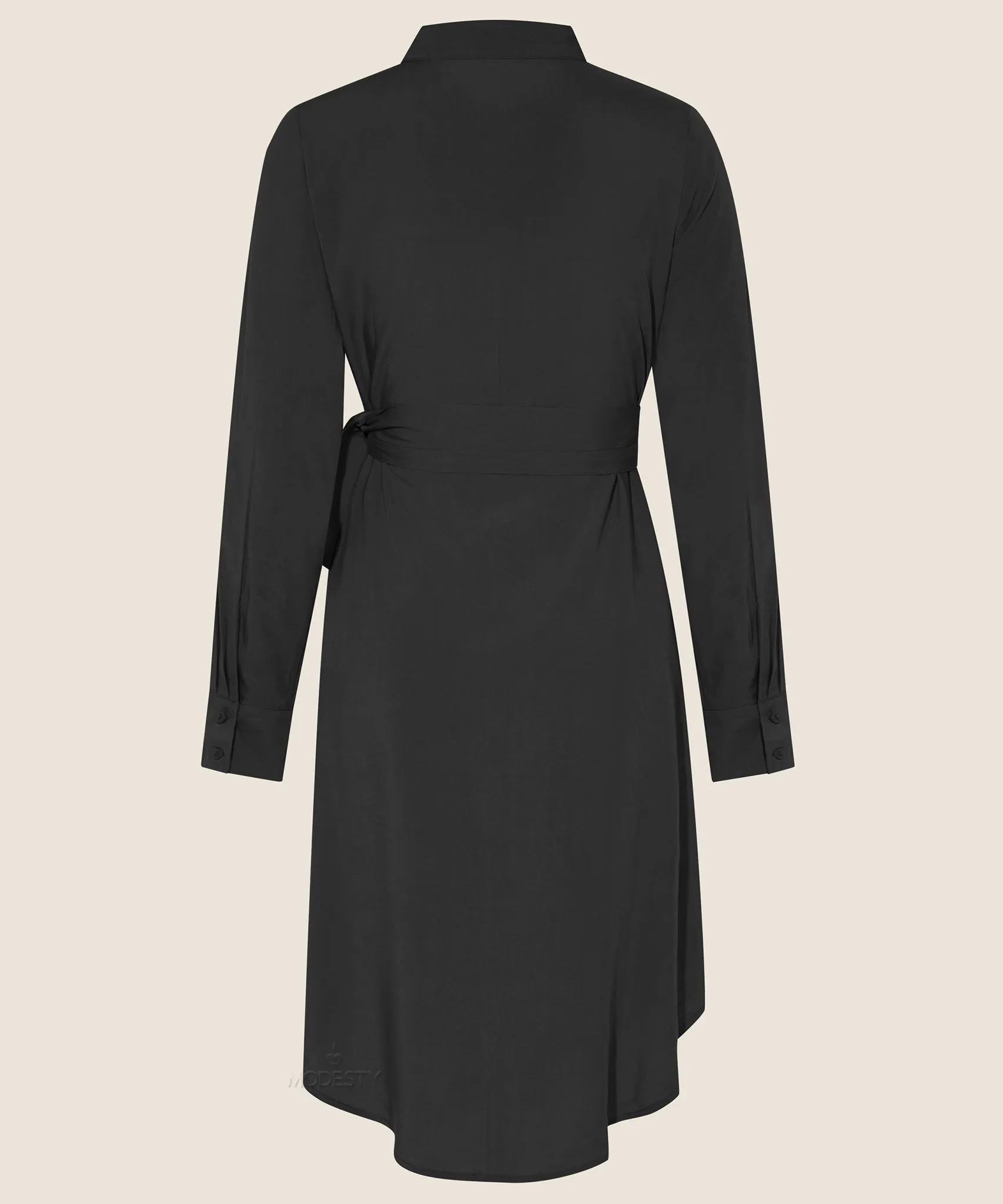 Black Button Down Long Sleeve Tunic