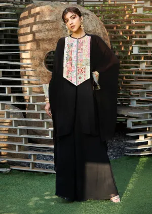 Black Georgette Sharara With Tunic