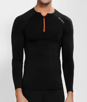 Black Half Zipper Full Sleeve Compression