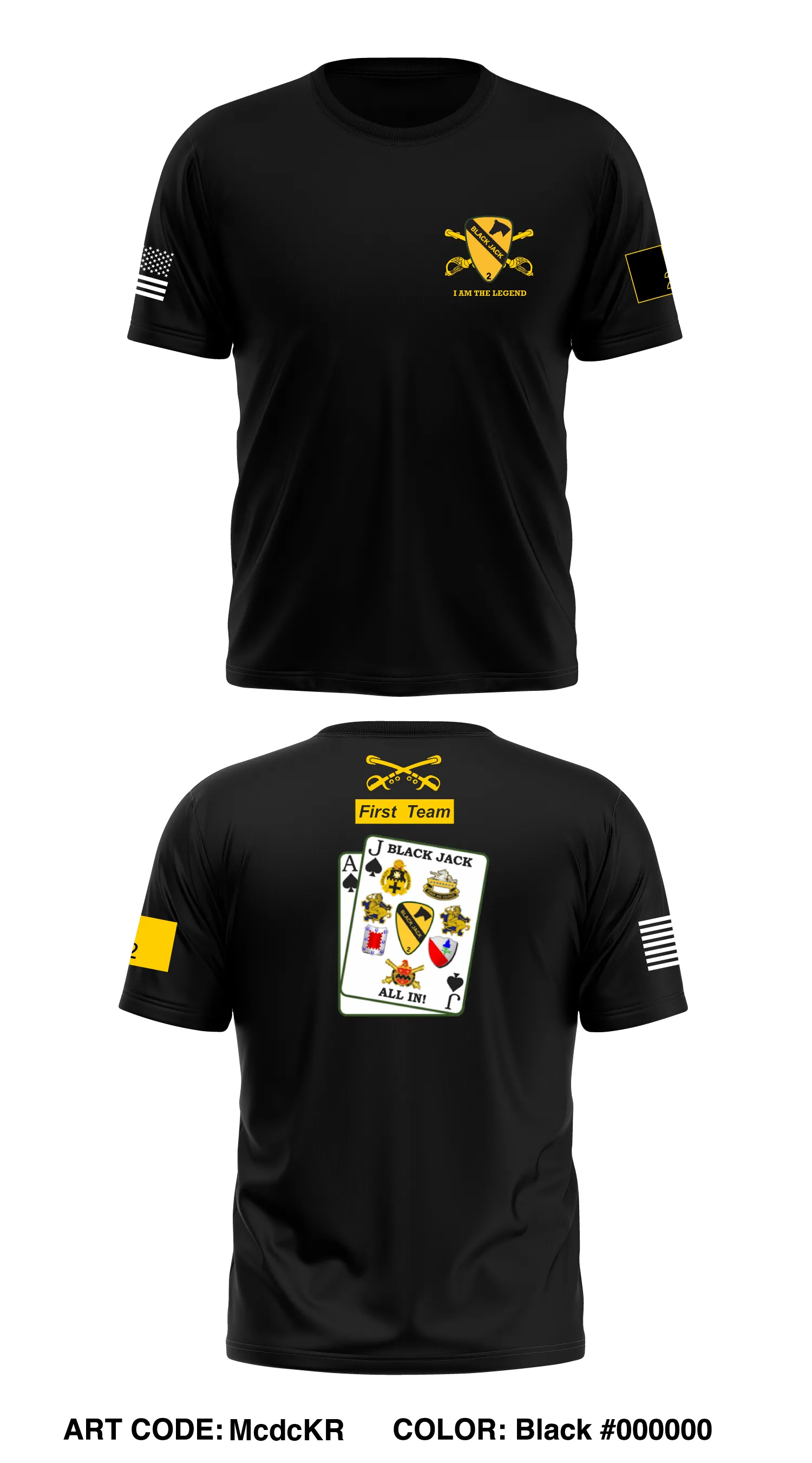 Black Jack Armored Brigade Combat Team 2/1CD Store 1 Core Men's SS Performance Tee - McdcKR
