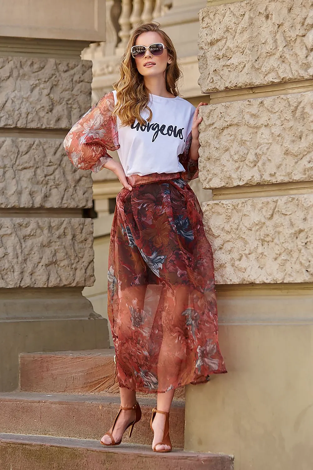 Blouse model 145602 Makadamia