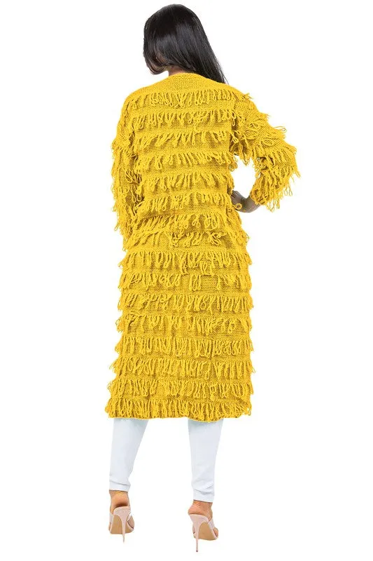 Bold Yellow, Black, and Grey Fashion Cardigan