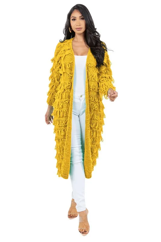 Bold Yellow, Black, and Grey Fashion Cardigan