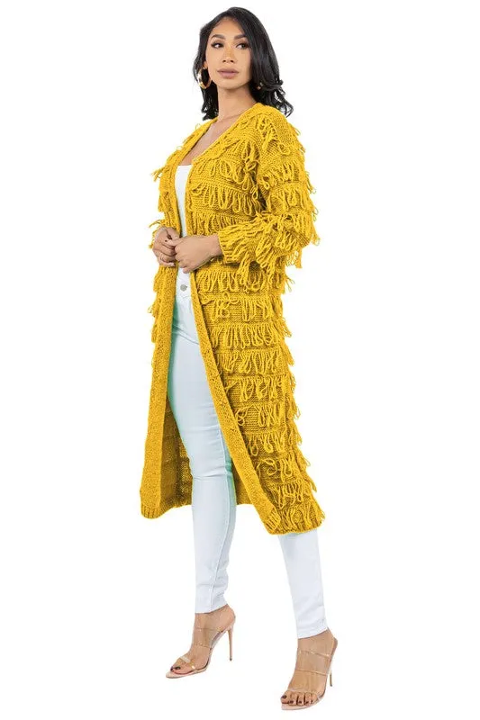 Bold Yellow, Black, and Grey Fashion Cardigan