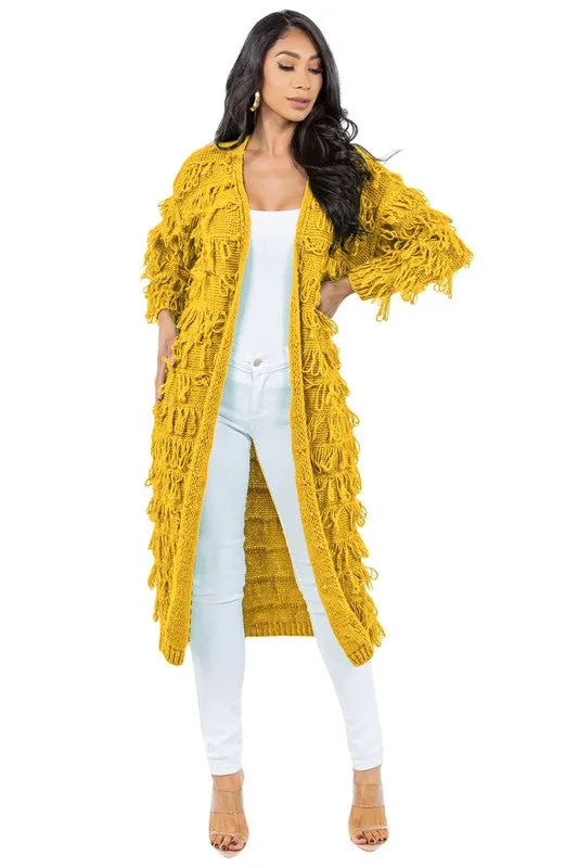 Bold Yellow, Black, and Grey Fashion Cardigan
