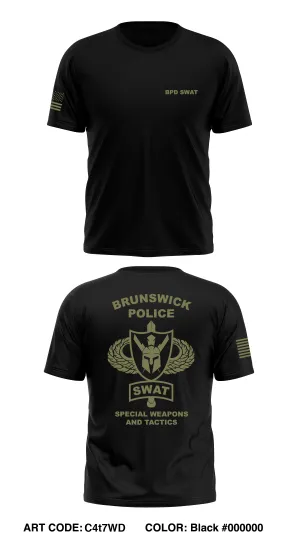 Brunswick police SWAT Store 1 Core Men's SS Performance Tee - C4t7WD