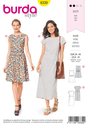 Burda Pattern 6339 Misses' dress with waistband