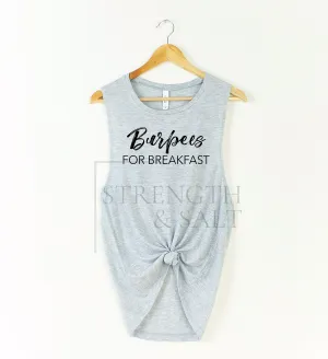 Burpees for Breakfast Muscle Tank