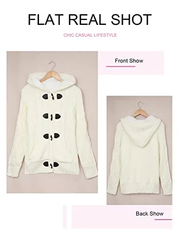 Cable Knit Hooded Cardigan