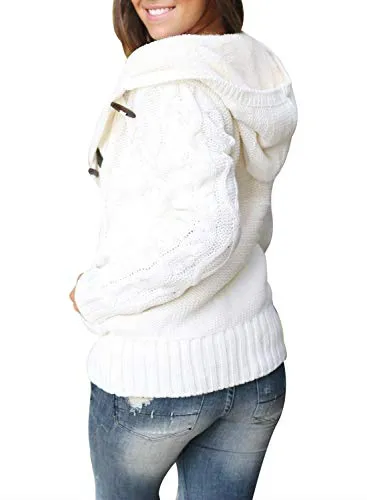 Cable Knit Hooded Cardigan