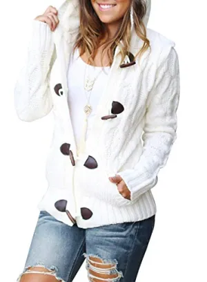 Cable Knit Hooded Cardigan