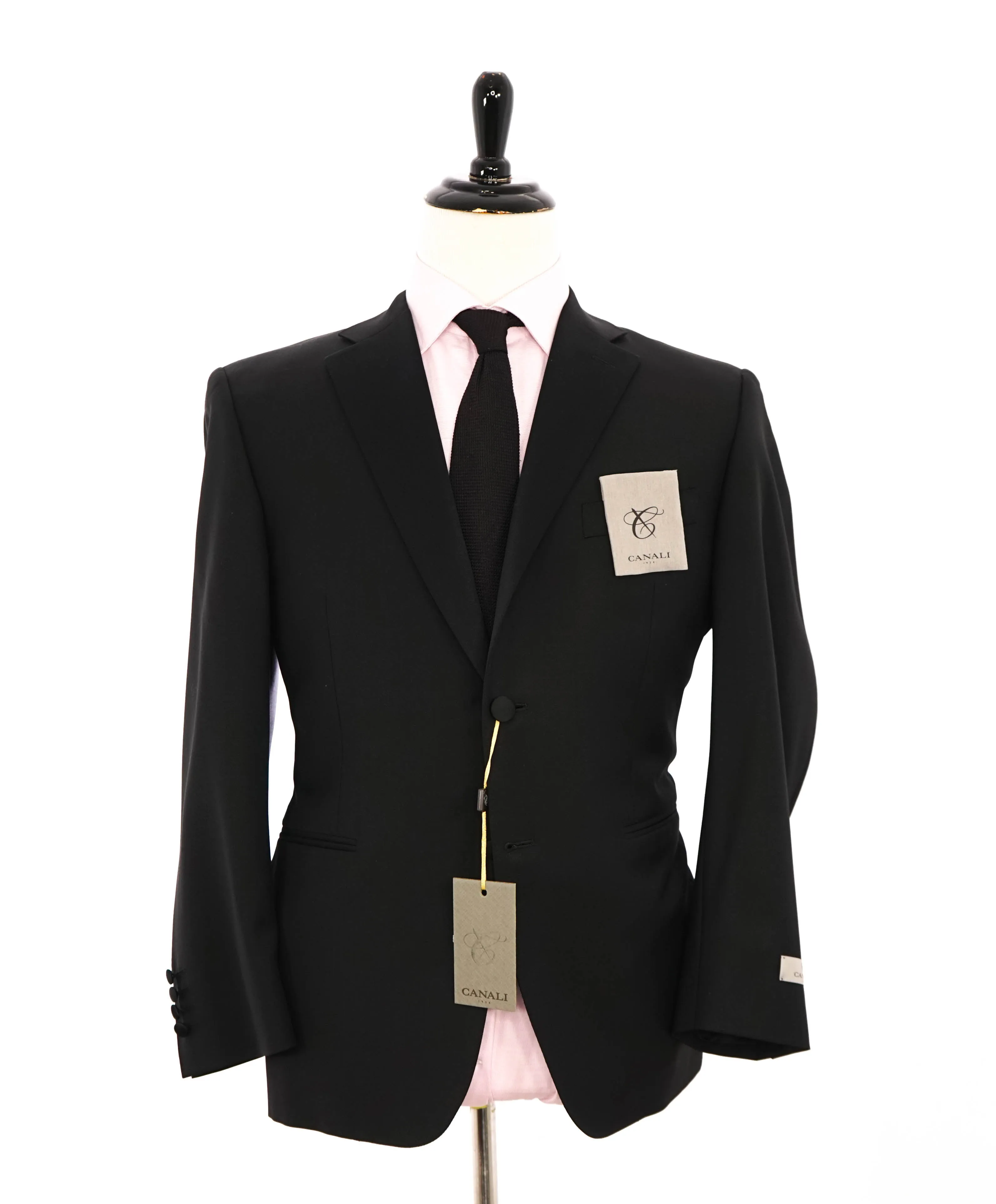 CANALI - Black *CLOSET STAPLE* Notch Lapel Tuxedo Suit - 42S