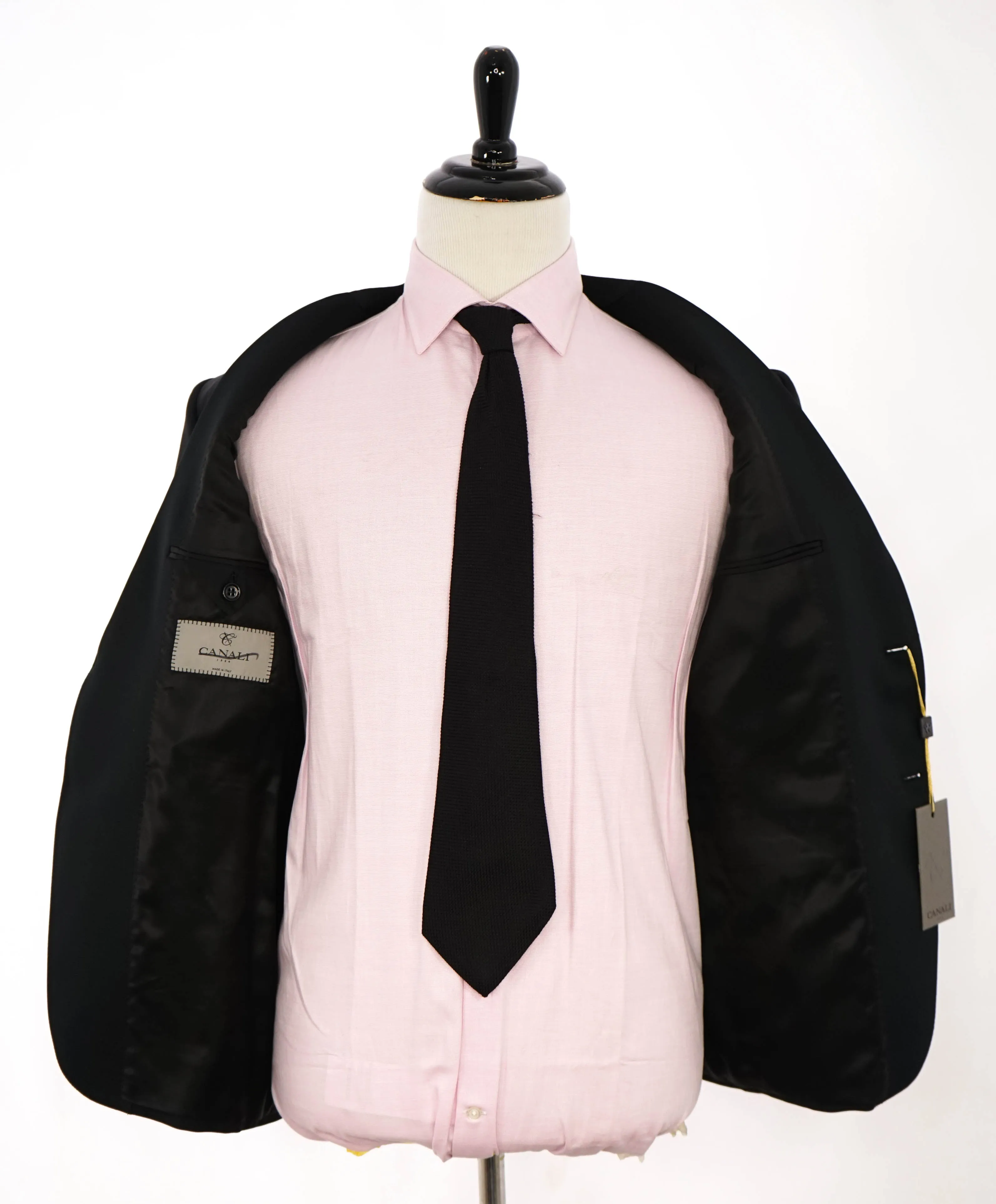 CANALI - Black *CLOSET STAPLE* Notch Lapel Tuxedo Suit - 42S