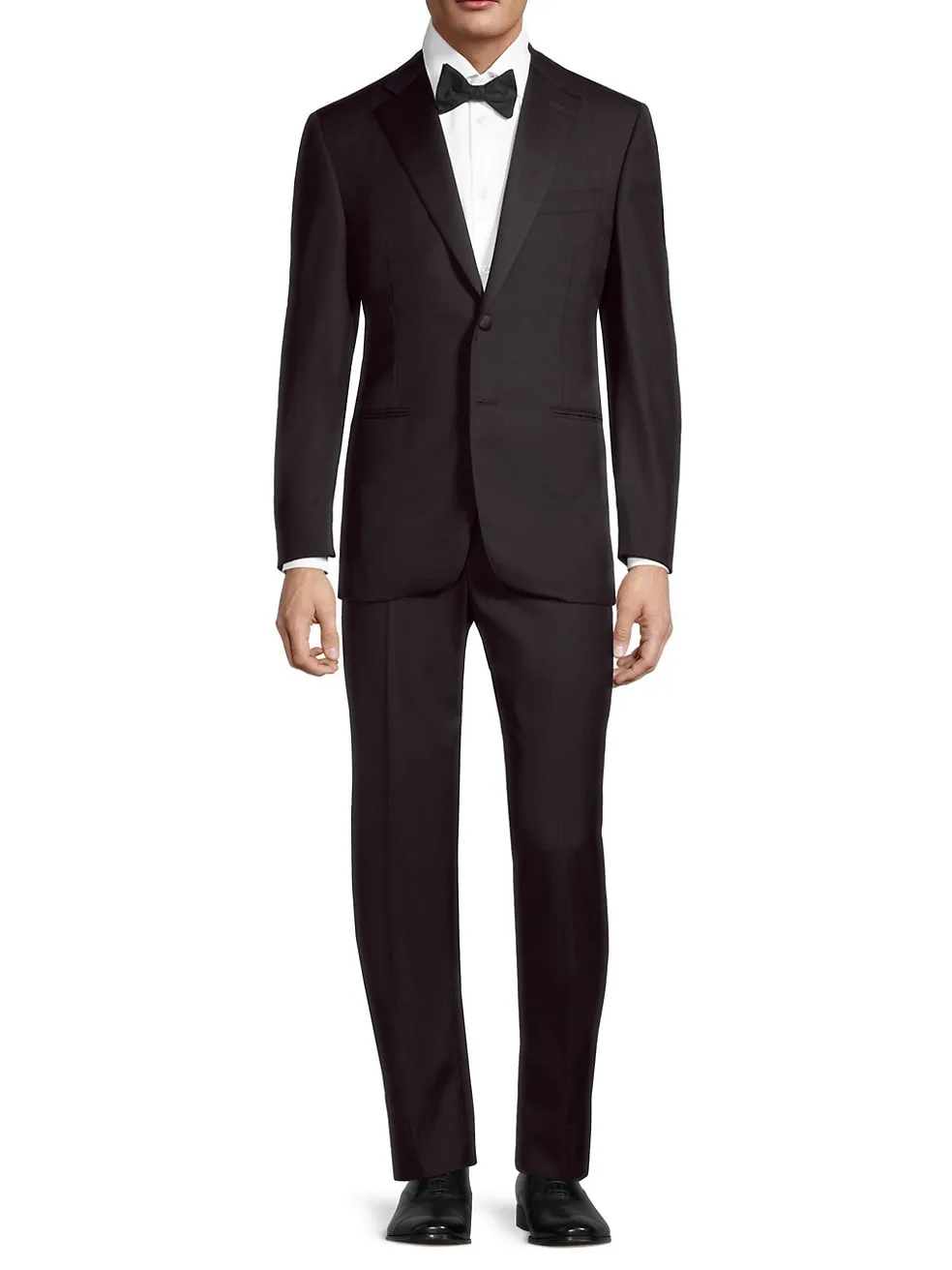 CANALI - Black *CLOSET STAPLE* Notch Lapel Tuxedo Suit - 42S