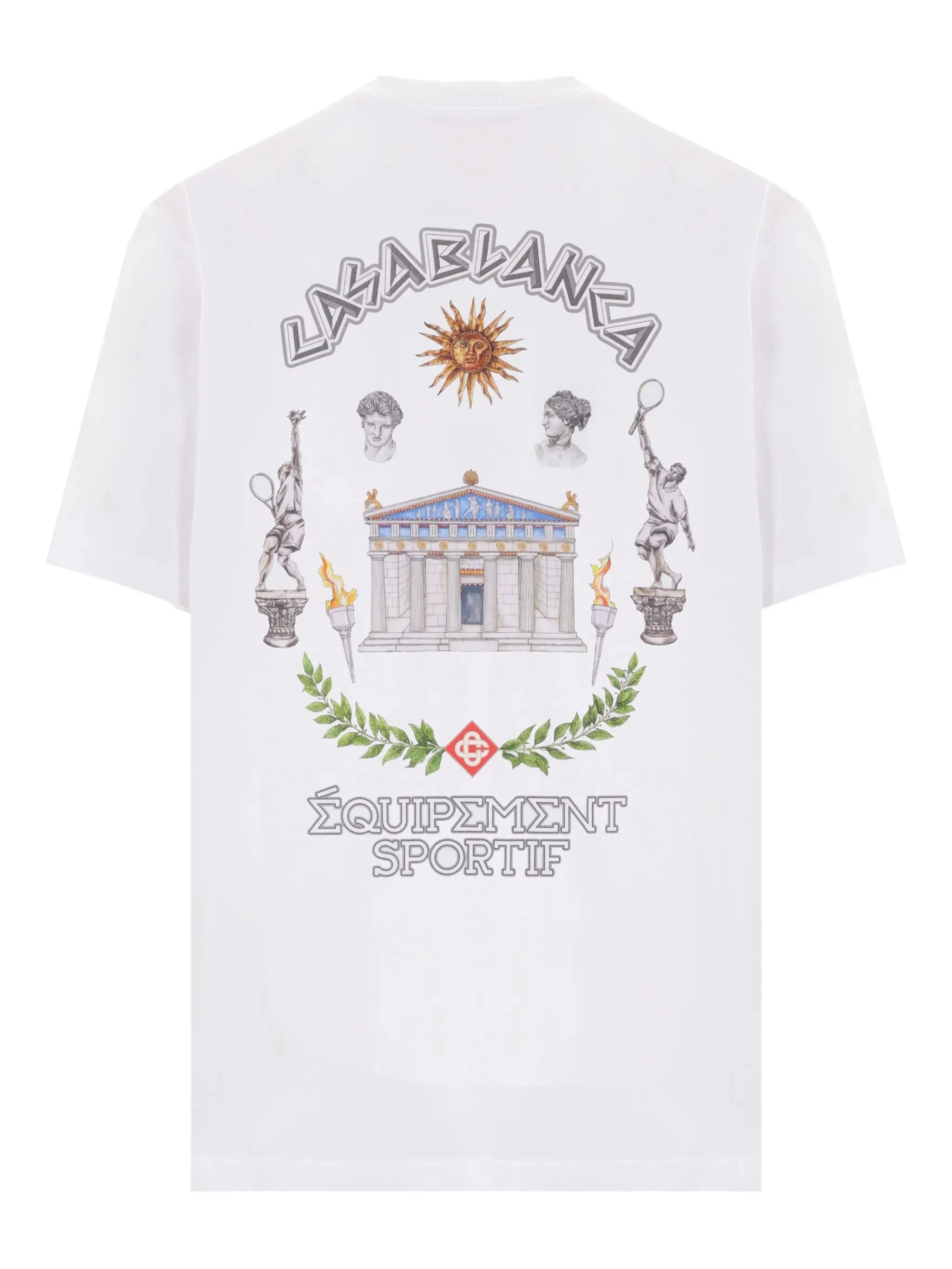 Casablanca Le Temple Du Sport Printed T-Shirt in White