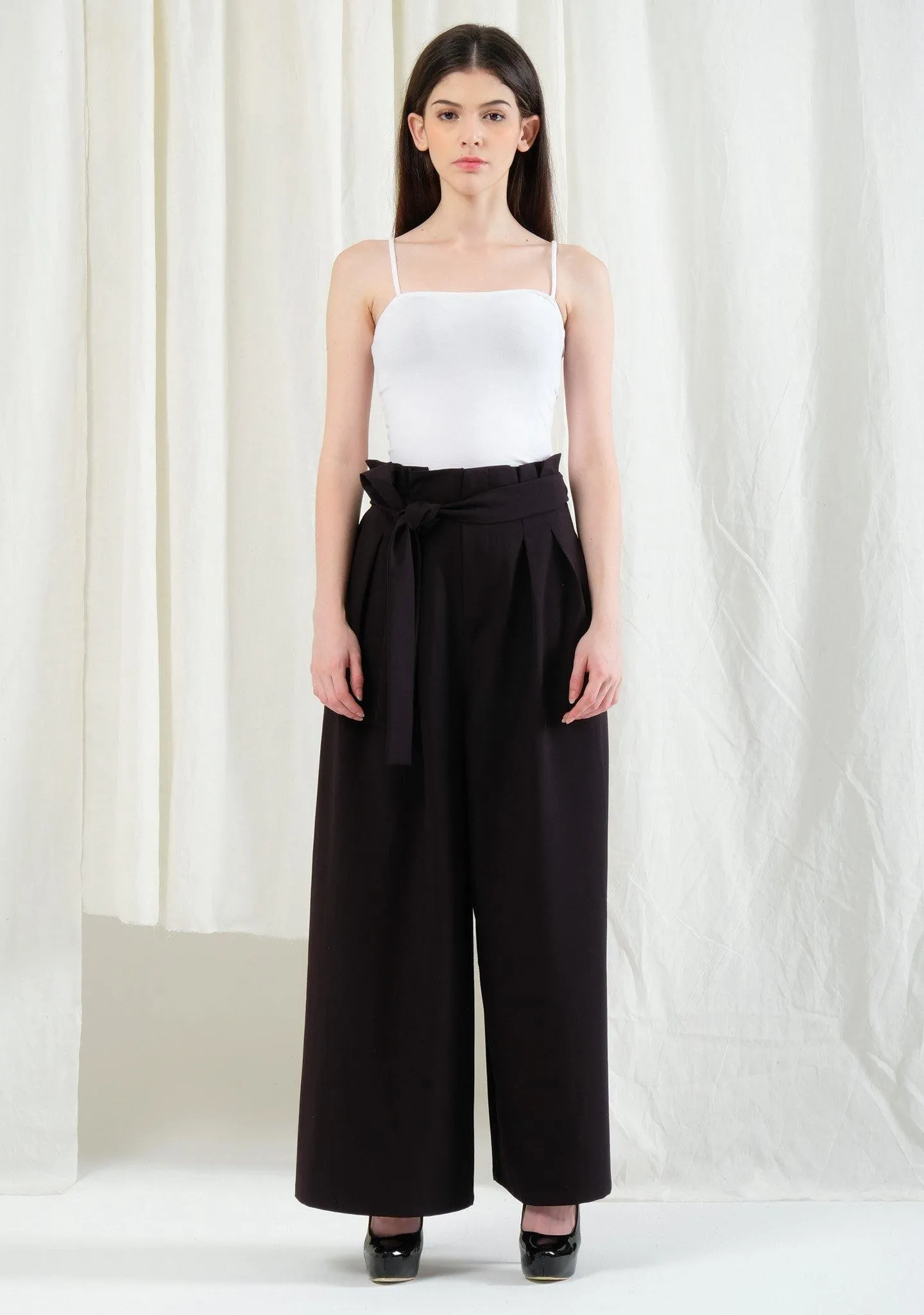 Caspian Extreme Flare Trouser Pants in Black Stone