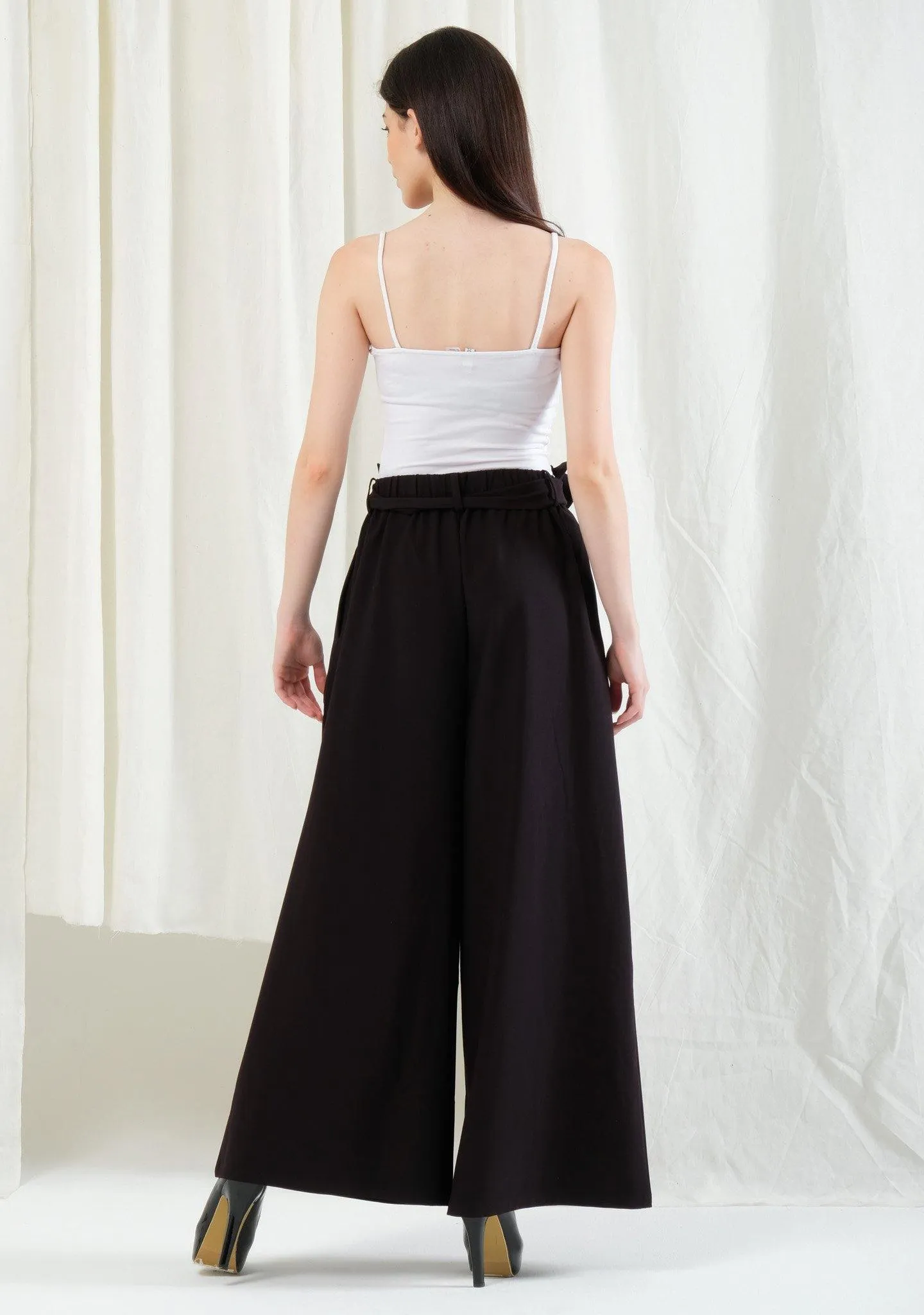 Caspian Extreme Flare Trouser Pants in Black Stone