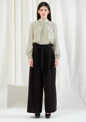 Caspian Extreme Flare Trouser Pants in Black Stone