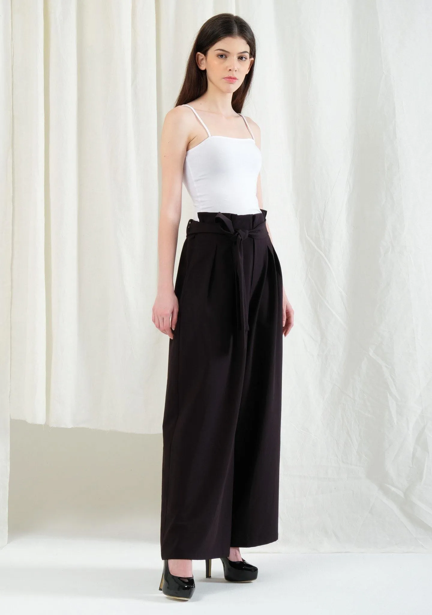 Caspian Extreme Flare Trouser Pants in Black Stone