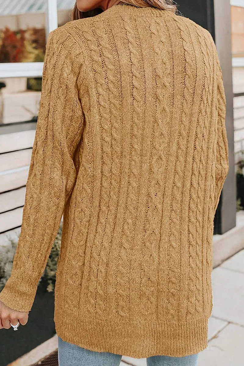Casual Buttons Solid Color V Neck Cardigans(5 Colors)