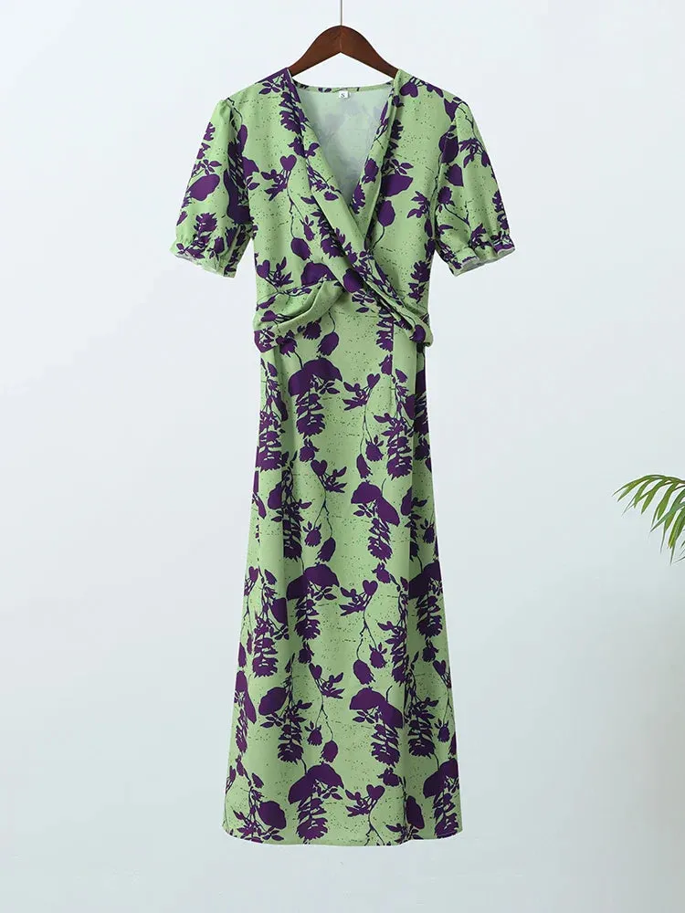 Celia® | Floral wrap dress with short sleeves