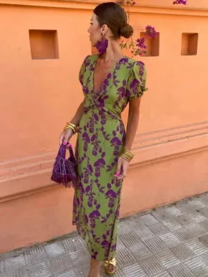 Celia® | Floral wrap dress with short sleeves