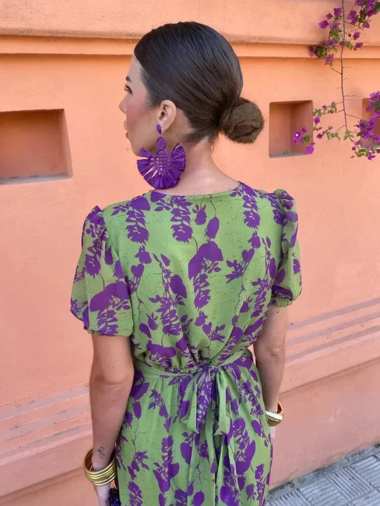 Celia® | Floral wrap dress with short sleeves