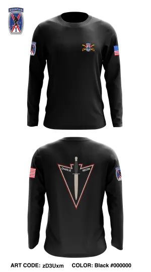 Charlie Troop, 3-71 CAV, 1st BCT, 10th MTN DIV Store 1 Core Men's LS Performance Tee - zD3Uxm